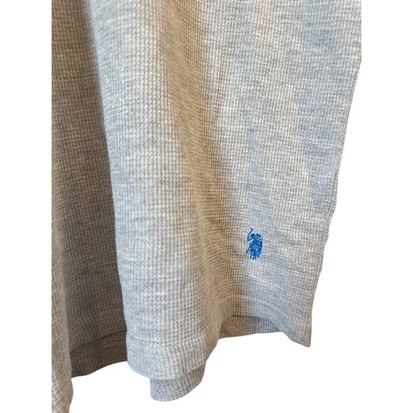 US POLO ASSN. Waffle Knit Thermal Gray Pajama Lounge Shirt Men’s Size Large Cozy - Picture 4 of 6